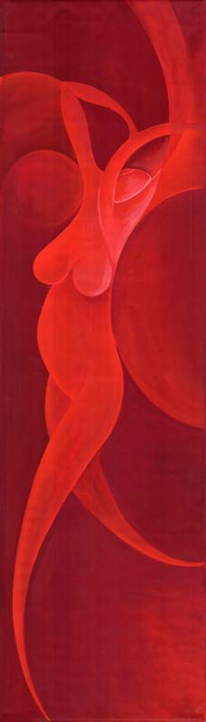 "Kundalini rossa"-  Acrilico su tela, 40 x 140 cm (2011)