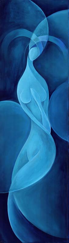"Kundalini blu" -  Acrilico su tela, 40 x 140 cm (2011)