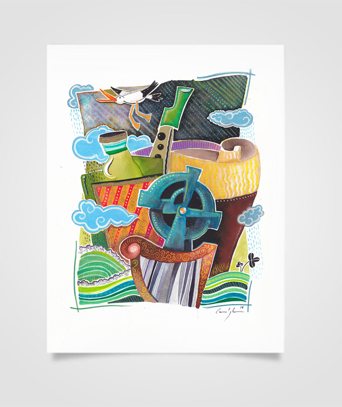 "Eire - Viaggio a Doolin" Tecniche miste su carta, 21 x 29,7 cm (2016)