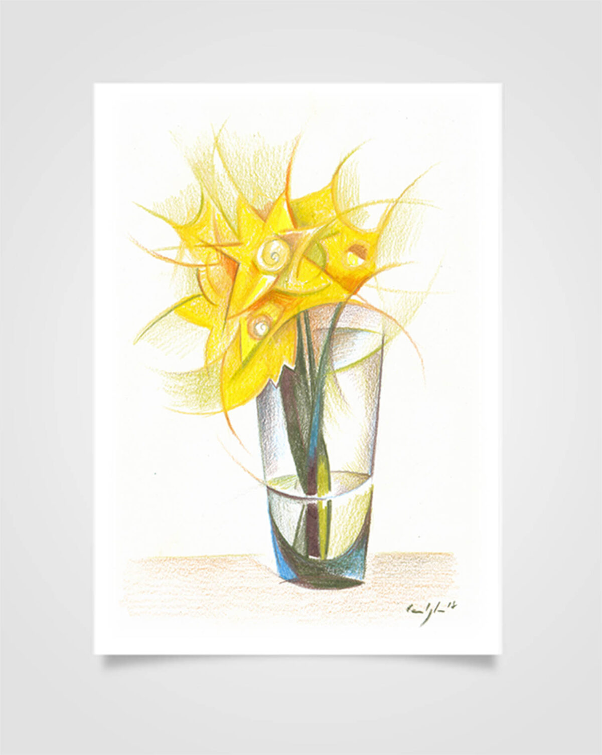 "Flora - Narcisi" Pastelli su carta, 14,8 x 21cm