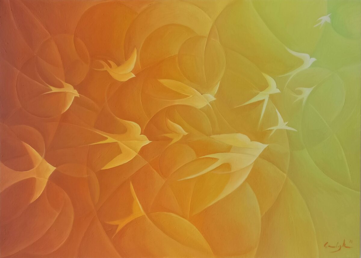 "Birds RONDINI" - Olio su tela, 50 x 70 cm (2022)